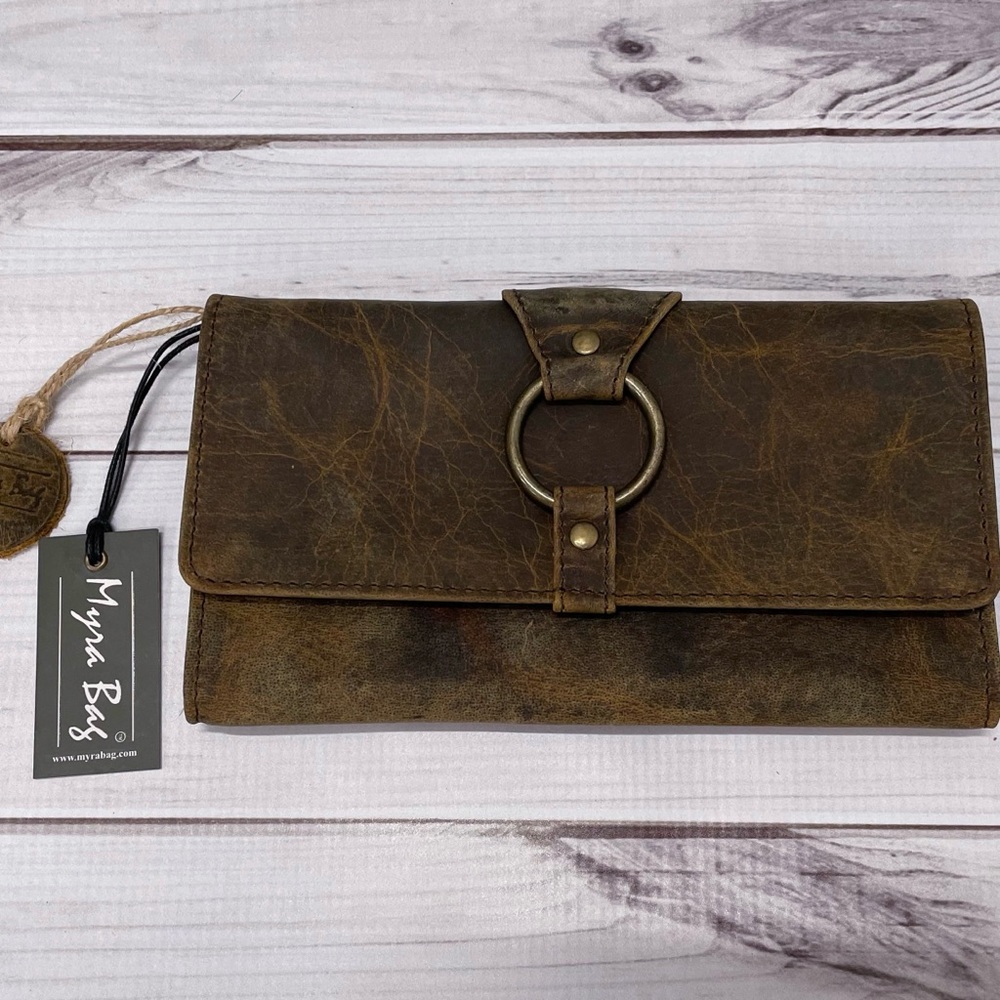 NWT Myra Bag Leather Wallet Just4Me Buckle Flap